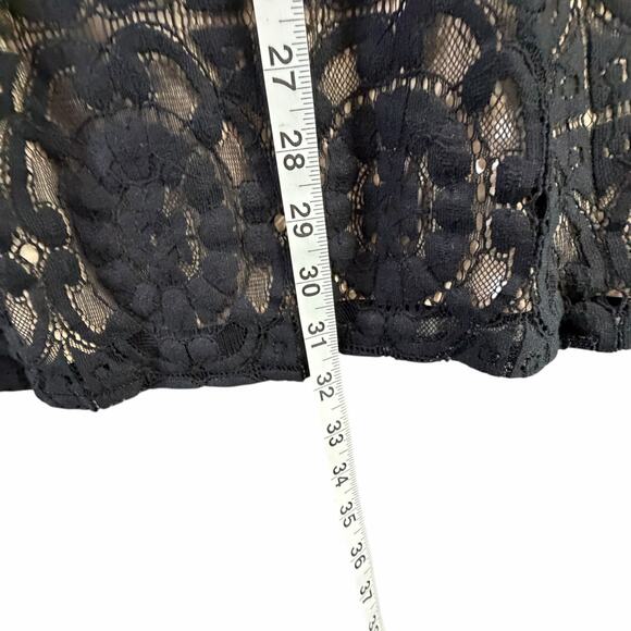 Free People Lace Mini Dress Womens XS Black Geo Floral Romantic Boho Whimsygoth - Picture 8 of 12